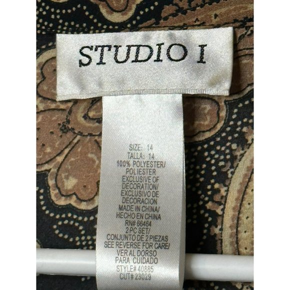 VTG Studio 1 Ladies Button Up Lace Accented Stylish Flowy Sleeve Blouse SZ 14 - Picture 7 of 7